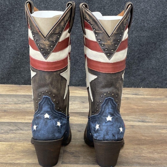 NIOB Redneck Riviera Distressed Freedom Leather Boots Vintage Cinnamon Sz 9.5 - Picture 5 of 9